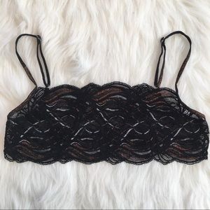 Black and gold sheer mesh lace bralette size S